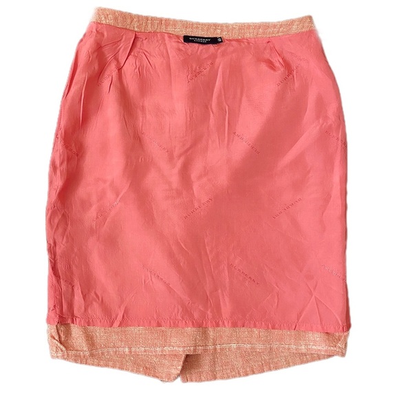 Burberry London Wool, Linen, & Silk Blend Pink Midi Pencil Skirt High Waisted 4 - Picture 6 of 12